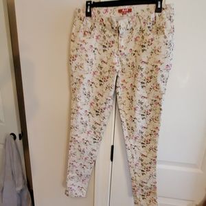 womens 28/6 dj&c cream pink rose ankle jeans